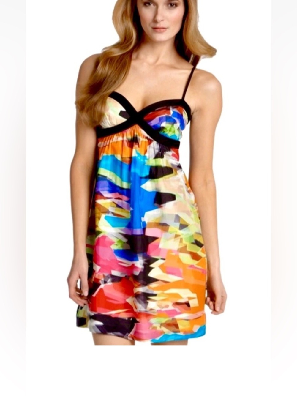 $278 NWT Trina Turk Jeanine Dress Silk Sleeveless Mini Lined Multicolor sz4